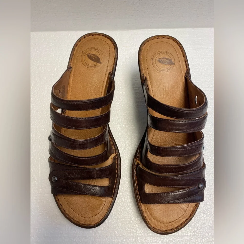 Nurture leather wedge sandals - Picture 1 of 11
